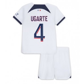 Paris Saint-Germain Manuel Ugarte #4 Borta Kläder Barn 2023-24 Kortärmad (+ Korta byxor)